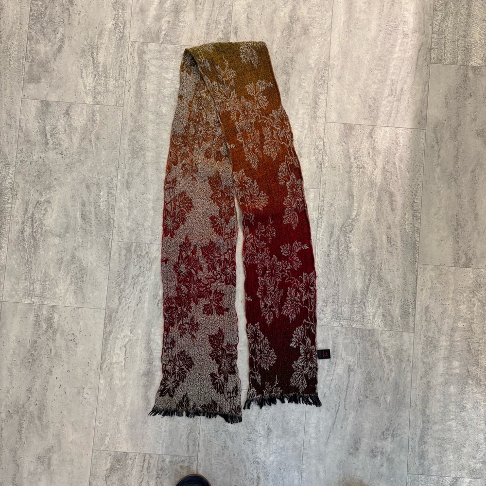 Floral Gradient Scarf - wool, silk, modal